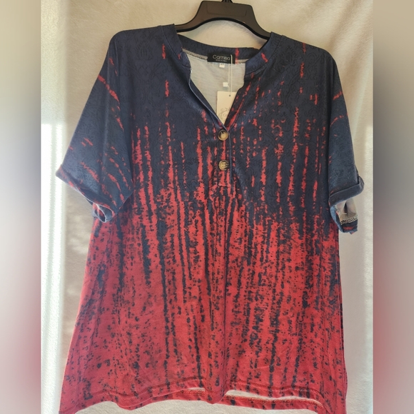 NWT Casual Red and Blue Shirt - Picture 1 of 6